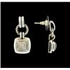 Image 2 : David Yurman Dangling Diamond Earrings - Sterling Silver