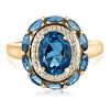 3.15 ctw Topaz and Diamond Ring - 10KT Yellow Gold