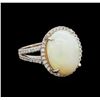 8.25 ctw Opal and Diamond Ring - 14KT White Gold