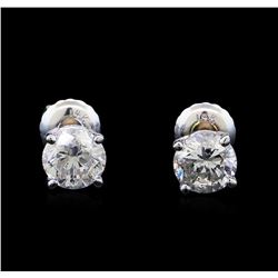 1.42 ctw Diamond Stud Earrings - 14KT White Gold