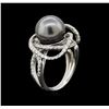 Image 3 : South Sea Cultured Pearl and Diamond Ring - 14KT White Gold