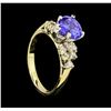 Image 4 : 2.25 ctw Tanzanite And Diamond Ring - 14KT Yellow And White Gold