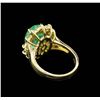 Image 3 : 4.78 ctw Emerald and Diamond Ring - 14KT Yellow Gold