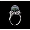 Image 4 : Pearl and Diamond Ring - 14KT White Gold