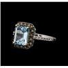 Image 1 : 2.23 ctw Aquamarine and Diamond Ring - 14KT White Gold