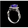 Image 4 : 14KT White Gold 1.27 ctw Tanzanite and Diamond Ring