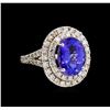 Image 1 : 14KT White Gold 5.29 ctw Tanzanite and Diamond Ring