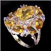 Image 1 : Natural Yellow Citrine Garnet Tanzanite Ring