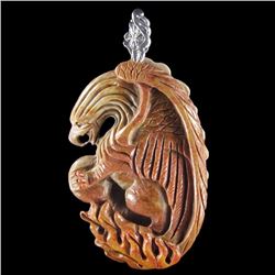 Natural Stone Hand carved Griffin Pendant