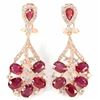 Image 1 : Natural Oval Red Ruby 50 Carats Earrings