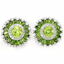 Natural Peridot & Chrome Diopside Earrings