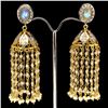 Image 1 : Natural Luster Moonstone & Pearl  Earrings