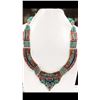 Image 1 : Tibet Hand Made Turquoise, Coral, Lapis Lazuli Necklace