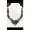 Image 1 : Tibet Hand Made Turquoise & Coral Necklace