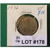 Image 1 : 1936 CANADA 25 CENTS VF-15