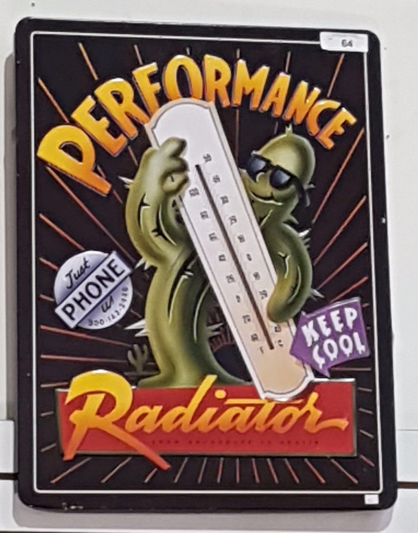 PERFORMANCE RADIATOR THERMOMETER SIGN