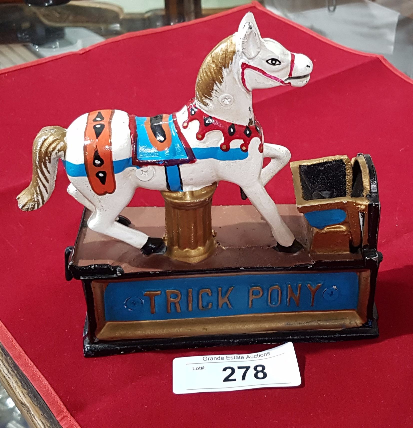CAST IRON TRICK PONY COIN BANK