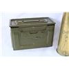 Image 2 : VINTAGE METAL AMMO BOX AND 105MM SHELL CASING