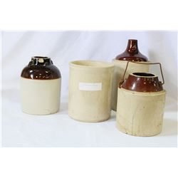 LOT OF FOUR MEDALTA JUGS AND CROCKS