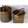 Image 2 : TWO BRASS AND COPPER BOUND BAIL HANDLED BUCKETS