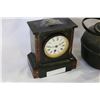 Image 2 : ANTIQUE CLOCK AND CAST IRON KETTLE