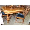 Image 2 : ANTIQUE WALNUT DINING TABLE AND 6 CHAIRS