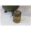 Image 2 : EASTERN METAL LINED HANDLED CONTAINER AND EARLY PAINTED TIN