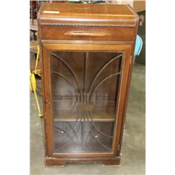 SMALL VINTAGE WALNUT DISPLAY CABINET