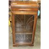 Image 1 : SMALL VINTAGE WALNUT DISPLAY CABINET