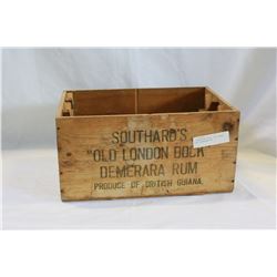 VINTAGE RUM CRATE OLD LONDON DOCK DEMERARA RUM