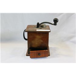 ANTIQUE COFFEE GRINDER WITH TRAY