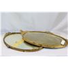 Image 1 : BOWED GLASS ANTIQUE MIRROR AND ANTIQUE FRAMED MIRROR