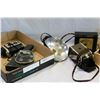 Image 1 : TWO VINTAGE CLOCKS AND CAMERAS AND SLIDES ETC