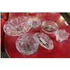 Image 1 : LOT OF EARLY CRYSTAL SERVING PIECES ONE TURNING AMETHYST