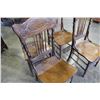 Image 2 : SET OF FOUR ANTIQUE PRESSBACK CHAIRS