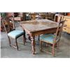 Image 2 : ANTIQUE WALNUT TABLE AND 5 CHAIRS