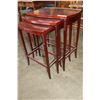 Image 1 : ANTIQUE 3-PIECE MAHOGANY NESTING TABLE SET