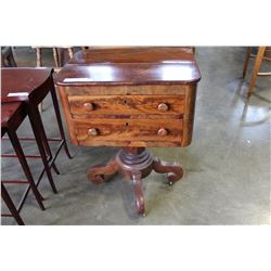 ANTIQUE WALNUT 2-DRAWER SWIVEL CUTLERY CHEST