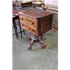 Image 2 : ANTIQUE WALNUT 2-DRAWER SWIVEL CUTLERY CHEST