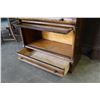 Image 2 : ANTIQUE OAK DROPFRONT DESK WITH LAWYER BOOKCASE BASE