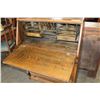 Image 3 : ANTIQUE OAK DROPFRONT DESK WITH LAWYER BOOKCASE BASE