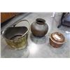 Image 1 : BRASS COAL HOD AND TWO COPPER ITEMS