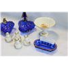 Image 2 : ITALIAN COBOLT GLASS DRESSET SET + LIMODGE SET