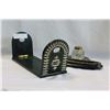 Image 1 : EARLY 1900S INLAID BOOKEND + INKWELL