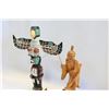 Image 2 : CARVED TOTEM AND CARVED FISHING FIGURE