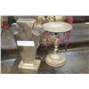 Image 1 : HAMMERED ART NOUVEAU STYLE VASE AND CANDLESTAND