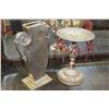 Image 2 : HAMMERED ART NOUVEAU STYLE VASE AND CANDLESTAND