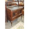 Image 1 : ANTIQUE OAK SIDEBOARD WITH PAW FEET AND MIRROR GALLERY
