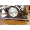 Image 1 : ANTIQUE WALNUT CASED BRITISH WEST MINISTER CHIME MANTLE CLOCK
