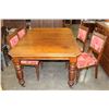 Image 1 : ANTIQUE VICTORIAN OAK DINING TABLE + 4 VICTORIAN CHAIRS